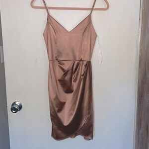 Coppery/Rose Gold bodycon mini dress never been worn